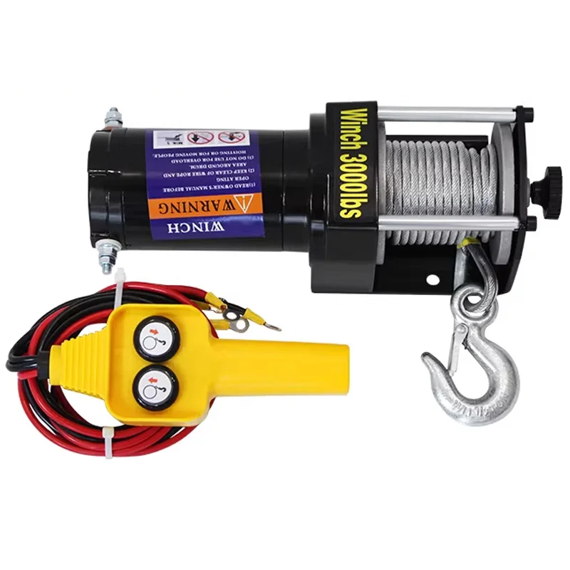 Atv Winch 3000Lb - 2000 lb/3000 lb Kapasiteli, 12V/24V Elektrikli