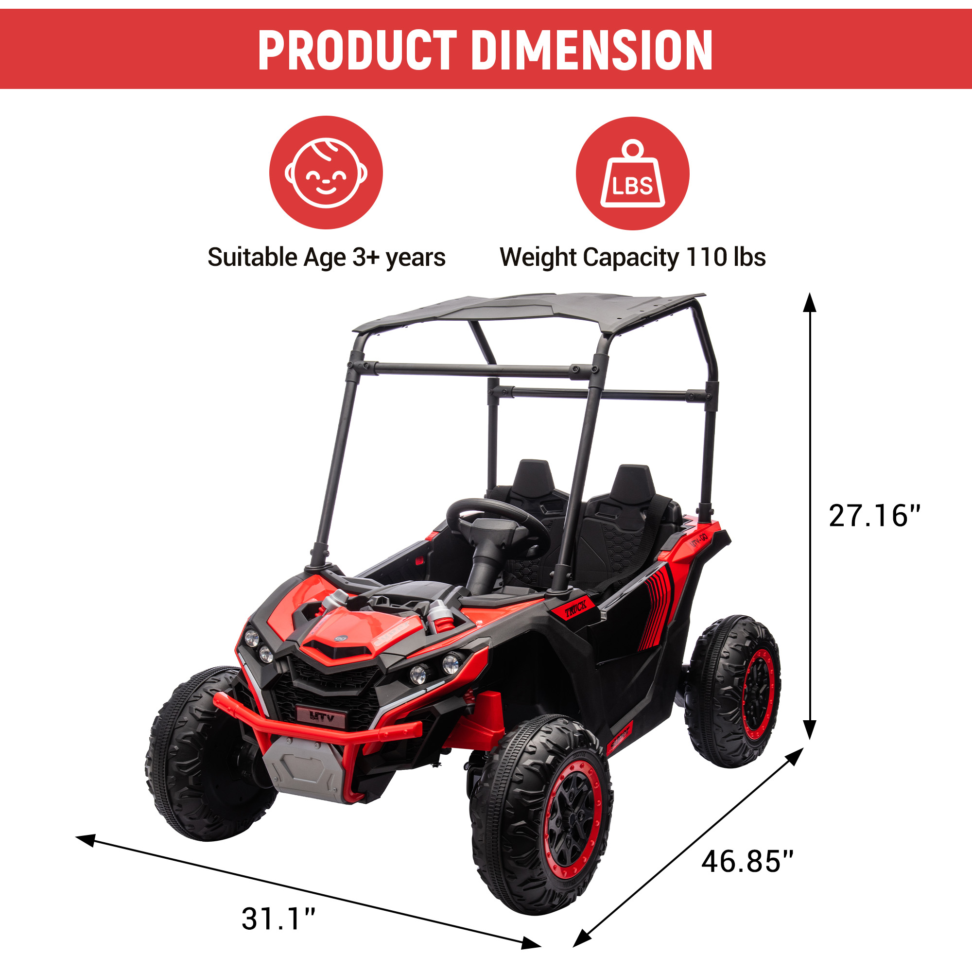 24V, 2 Kişilik Çocuklar İçin E - Electric Utv 4 Seater incelemesi ve fiyatı